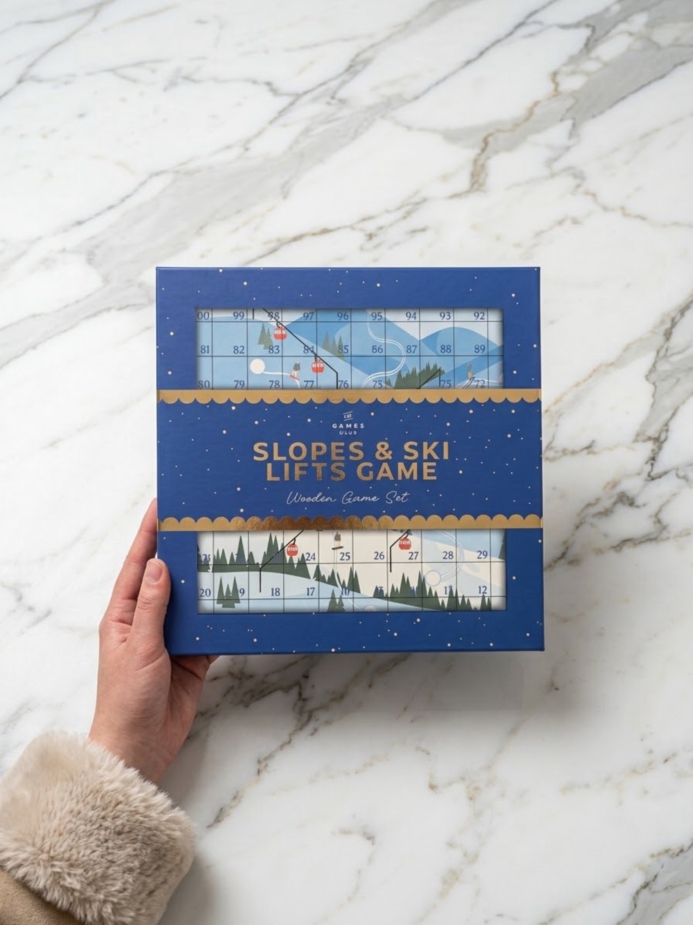 New Slopes & Ski Lifts Game - Blue Wooden Game Set